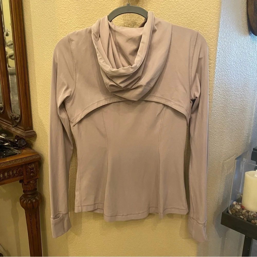 LULULEMON Women Pink Peony Define Nulu Hooded Zipped Jacket Size 8